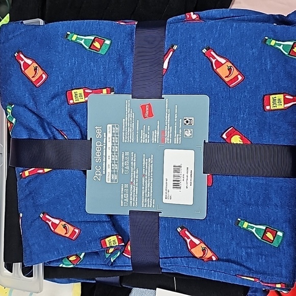 Men's Hot Sauce Print Pajama 2pc Set | Hanes | Small - Picture 3 of 10